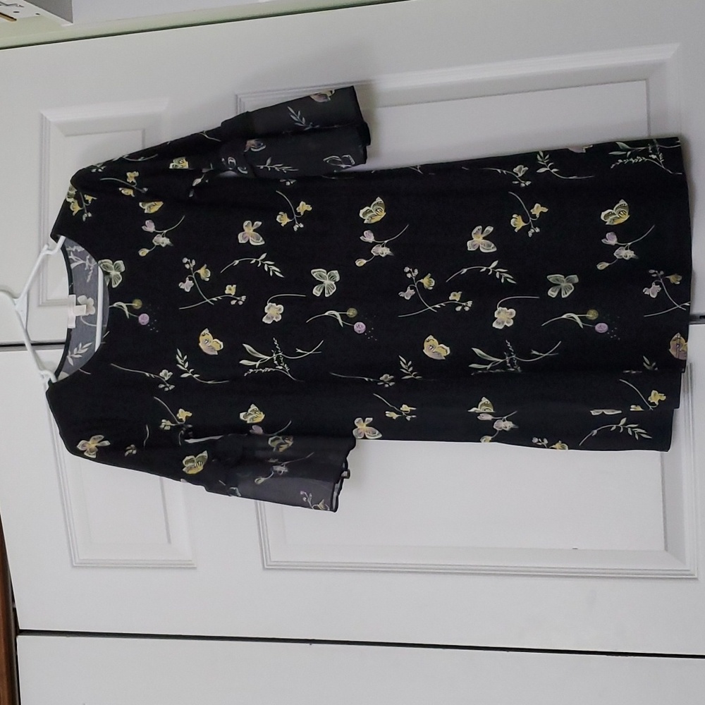Lauren Conrad Black Floral Dress, Small
